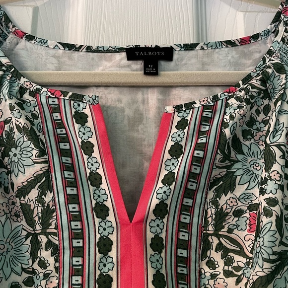 TALBOTS VOILE FIT & FLARE DRESS - PRETTY PRIMROSE - Picture 4 of 9